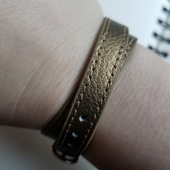 Wrap bracelet bronze color Silver tone buckle CN - Picture 4 of 16